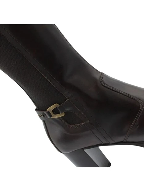 STIVALI TACCO ALTO CON INSERTO ELASTICIZZATO DONNA MARRONE