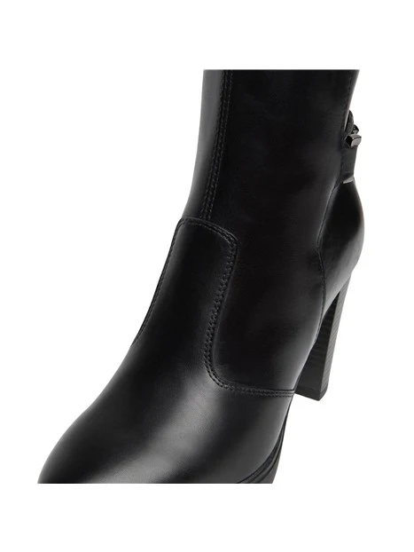 STIVALI TACCO ALTO IN PELLE CON PLATEAU DONNA NERO