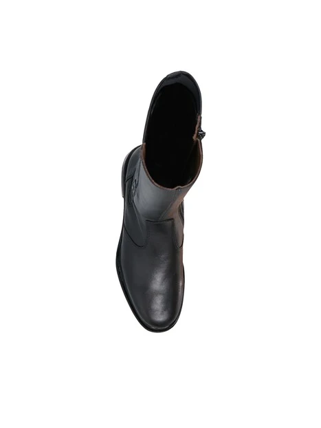 STIVALI TACCO BASSO CON GAMBALE ELASTICIZZATO DONNA NERO