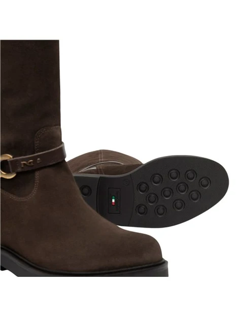 STIVALI TACCO BASSO ELEGANTI DONNA MARRONE