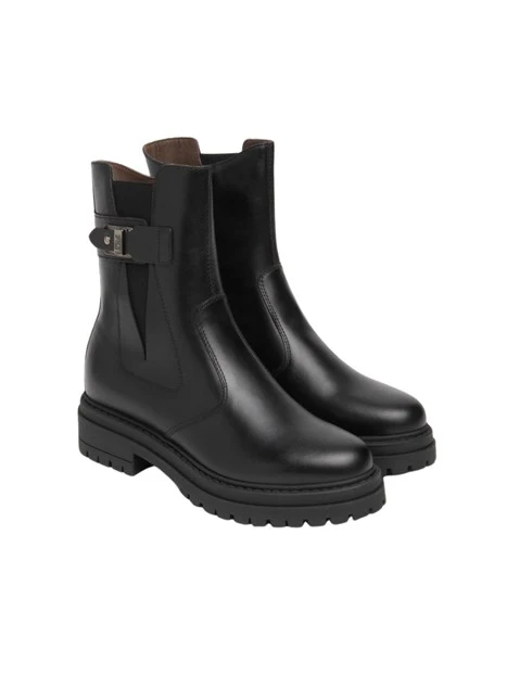 STIVALETTI TACCO BASSO A BLOCCO CHELSEA DONNA NERO