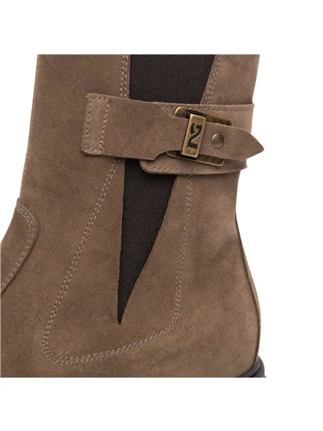 STIVALETTI TACCO BASSO A BLOCCO CHELSEA DONNA BEIGE