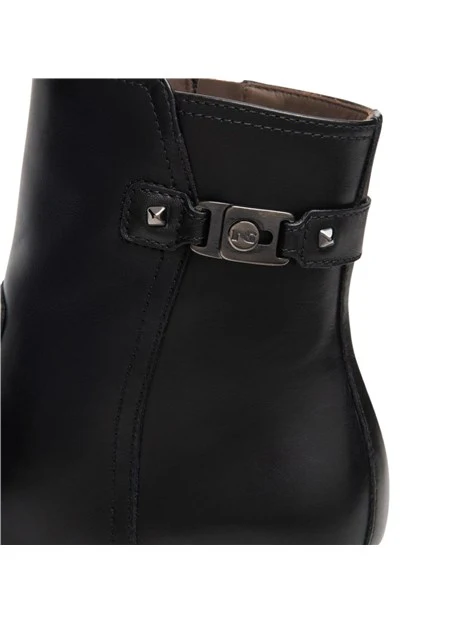 STIVALETTI TACCO ALTO A BLOCCO CON ZIP DONNA NERO
