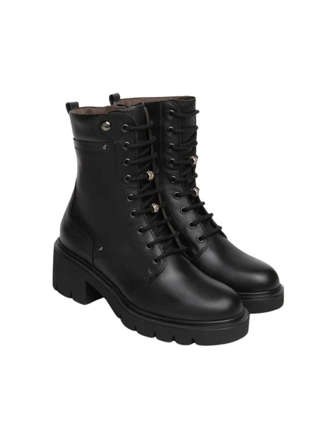 ANFIBI CON STRINGHE E PLATEAU DONNA NERO