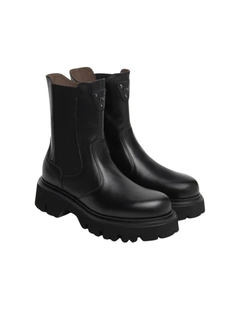 STIVALETTI A TACCO BASSO CASUAL DONNA NERO