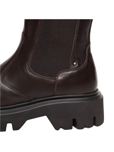 STIVALETTI A TACCO BASSO CASUAL DONNA MARRONE