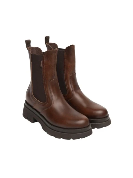 STIVALETTI A TACCO BASSO CHELSEA ELASTICO DONNA MARRONE