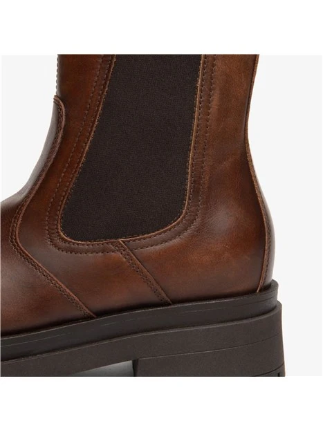 STIVALETTI A TACCO BASSO CHELSEA ELASTICO DONNA MARRONE