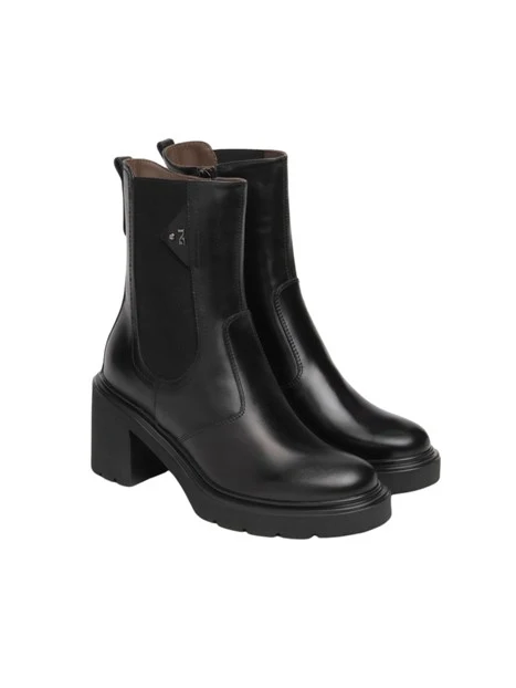 STIVALETTI A TACCO ALTO CHELSEA LINEA PULITA DONNA NERO
