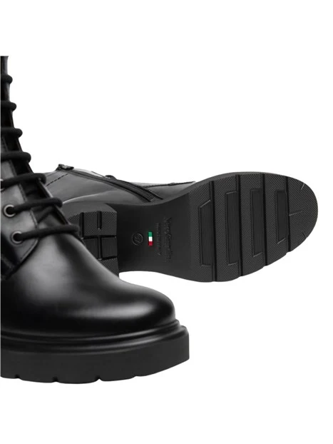 ANFIBI A TACCO ALTO STRINGATI CON ZIP DONNA NERO