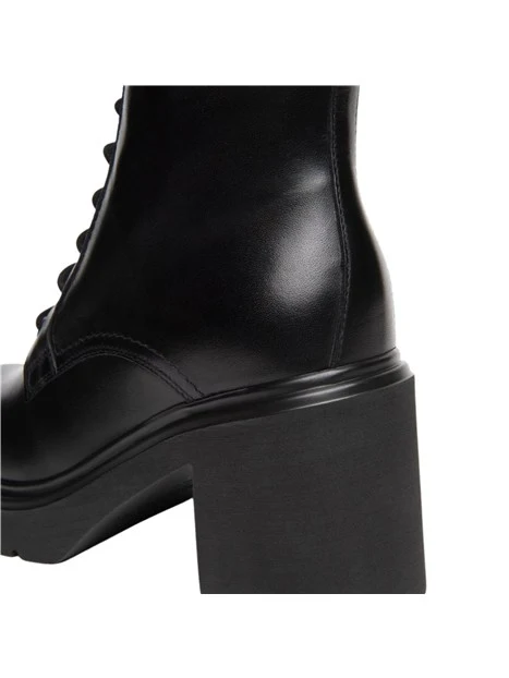 ANFIBI A TACCO ALTO STRINGATI CON ZIP DONNA NERO