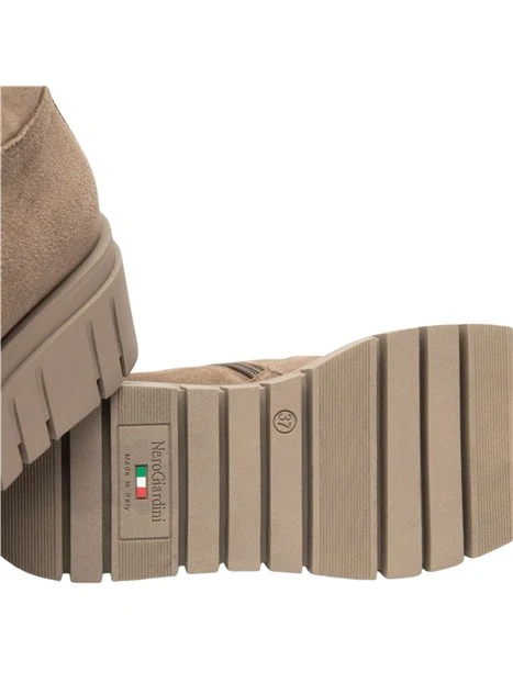 STIVALETTI PLATFORM CON ZIP DONNA TORTORA