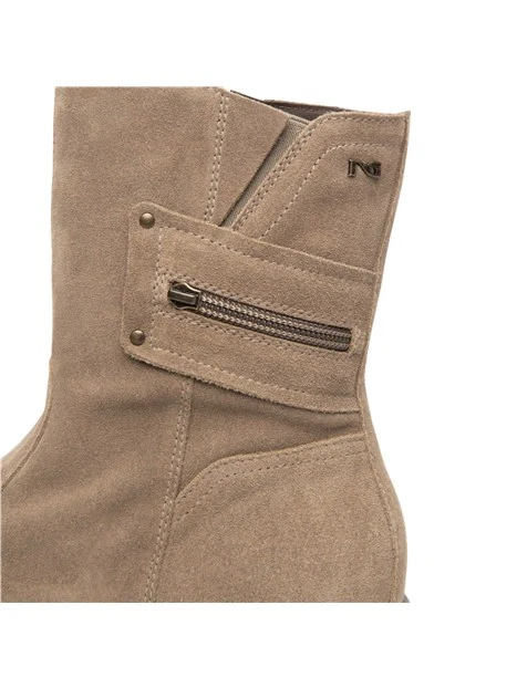 STIVALETTI PLATFORM CON ZIP DONNA TORTORA