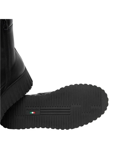 STIVALETTI PLATFORM IN PELLE DONNA NERO