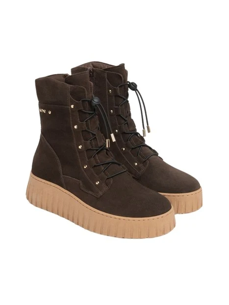 STIVALETTI PLATFORM IN SUEDE DONNA MARRONE