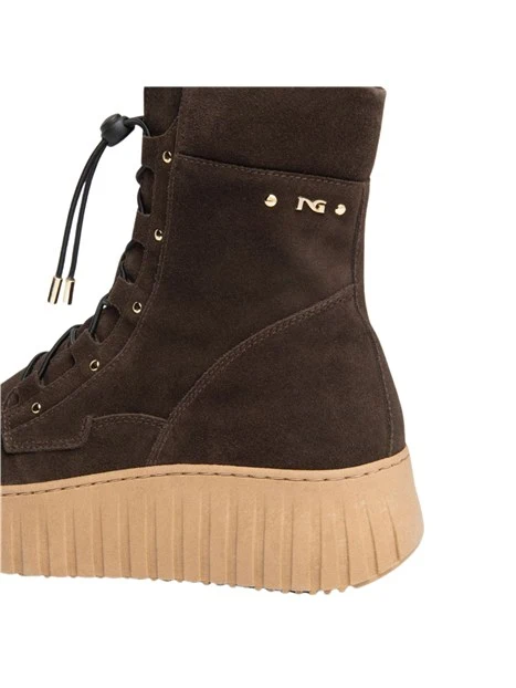 STIVALETTI PLATFORM IN SUEDE DONNA MARRONE