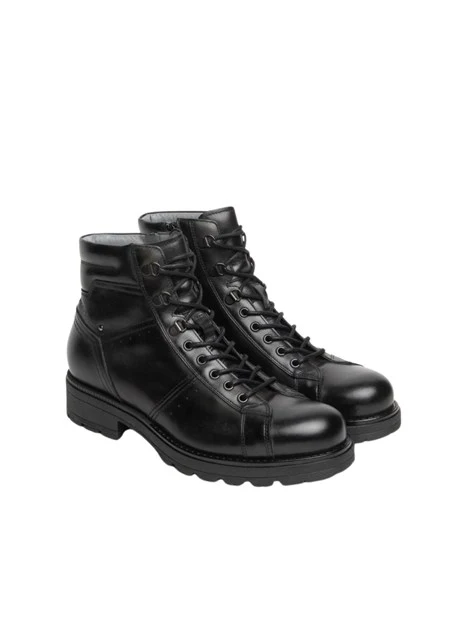 ANFIBI A TACCO BASSO STRINGATI CON ZIP UOMO NERO