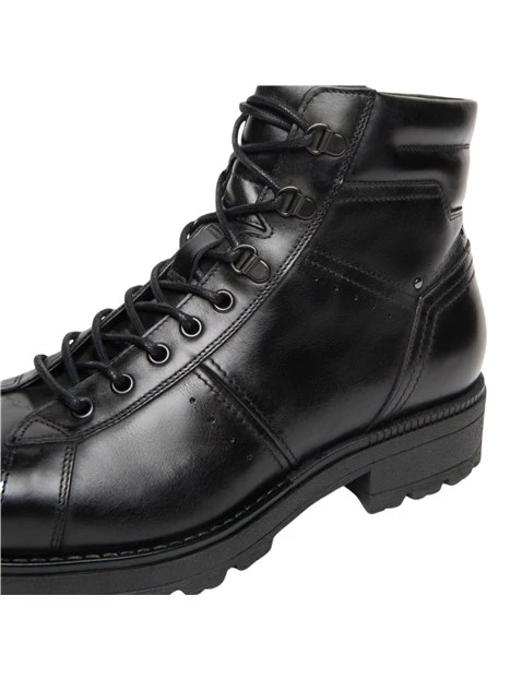 ANFIBI A TACCO BASSO STRINGATI CON ZIP UOMO NERO