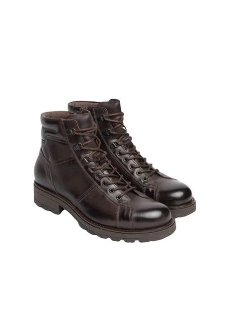 ANFIBI A TACCO BASSO STRINGATI CON ZIP UOMO MARRONE