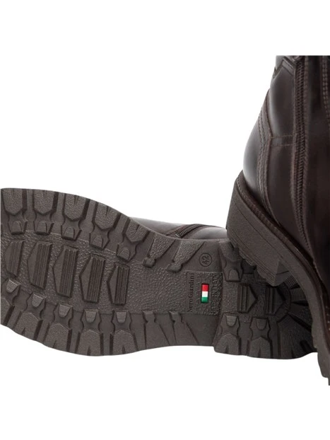 ANFIBI A TACCO BASSO STRINGATI CON ZIP UOMO MARRONE