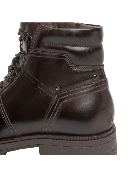 ANFIBI A TACCO BASSO STRINGATI CON ZIP UOMO MARRONE