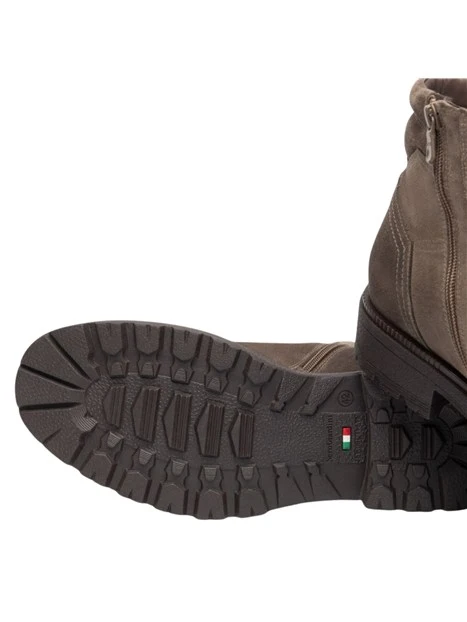 ANFIBI A TACCO BASSO IN SUEDE STRINGATI CON ZIP UOMO TORTORA