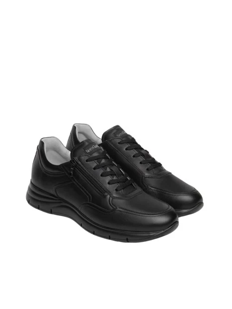 SNEAKERS BASSE CON ZIP E STRINGHE UOMO NERO
