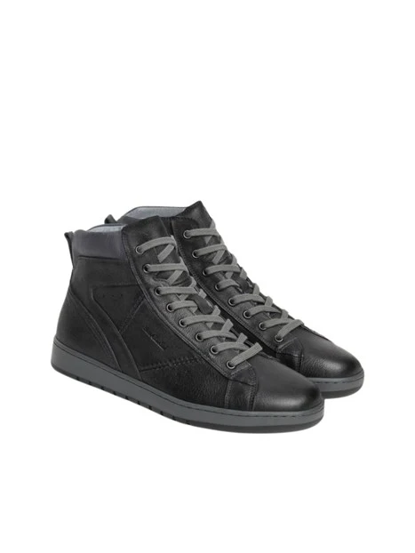 SNEAKERS ALTE CON ZIP E STRINGHE UOMO NERO