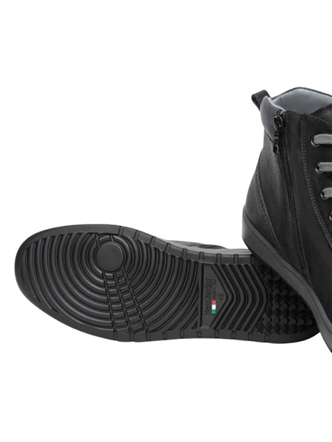 SNEAKERS ALTE CON ZIP E STRINGHE UOMO NERO