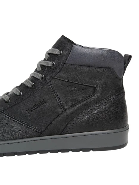 SNEAKERS ALTE CON ZIP E STRINGHE UOMO NERO