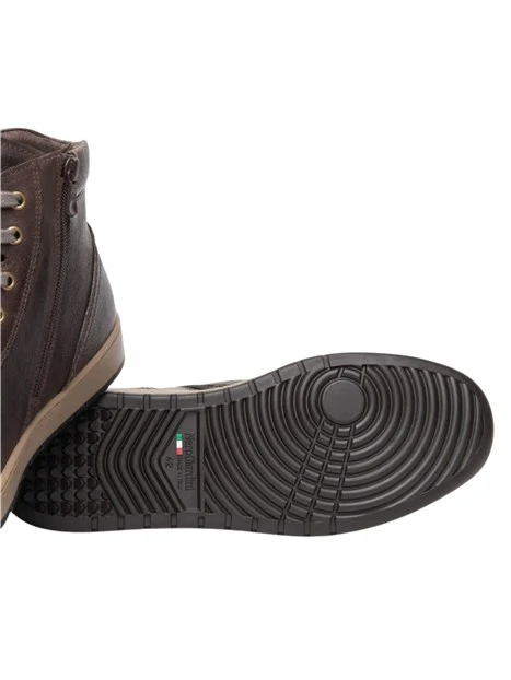 SNEAKERS ALTE CON ZIP E STRINGHE UOMO MARRONE