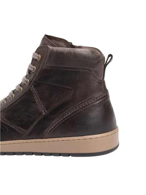 SNEAKERS ALTE CON ZIP E STRINGHE UOMO MARRONE