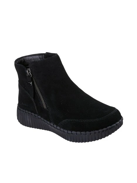 STIVALETTI TACCO BASSO 169086 SUOLA A COSTINE DONNA NERO