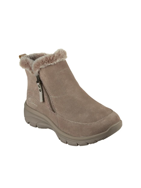 STIVALETTI TACCO BASSO 167862 PELLICCIA DONNA TORTORA