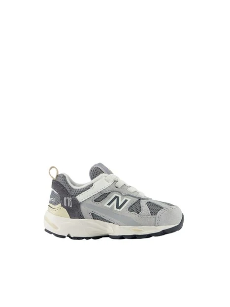 SNEAKERS BASSE CON INSERTI MULTIMATERIALE BAMBINA GRIGIO