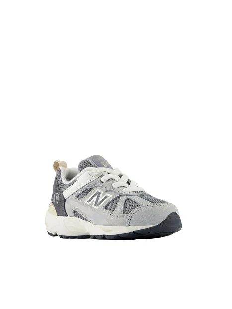 SNEAKERS BASSE CON INSERTI MULTIMATERIALE BAMBINA GRIGIO