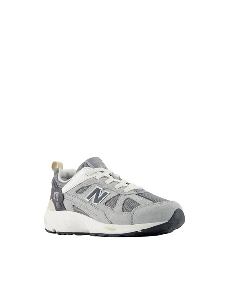 SNEAKERS BASSE CON PANNELLI IN CAMOSCIO BAMBINO GRIGIO