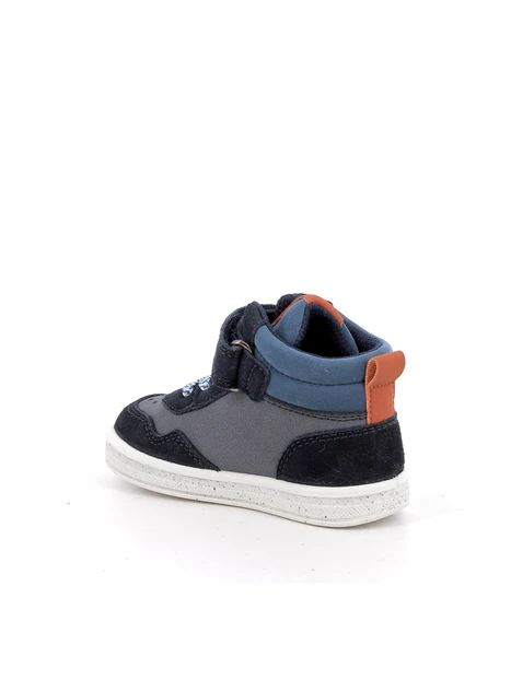 SNEAKERS ALTE CON LACCI E STRAP BAMBINO BLU