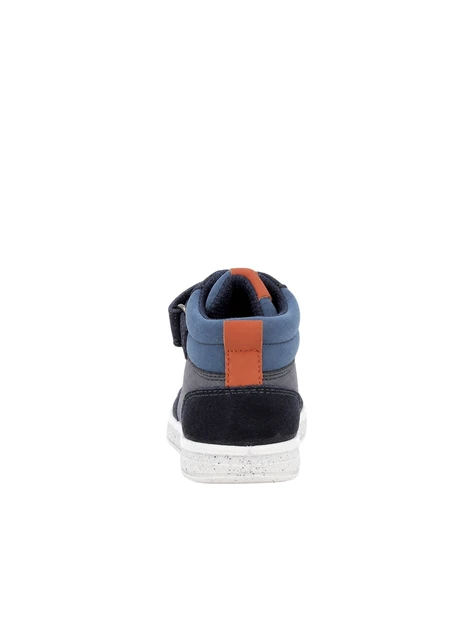 SNEAKERS ALTE CON LACCI E STRAP BAMBINO BLU