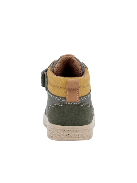 SNEAKERS ALTE CON LACCI E STRAP BAMBINO VERDE