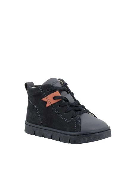 SNEAKERS ALTE IN CAMOSCIO CON ZIP BAMBINO BLU