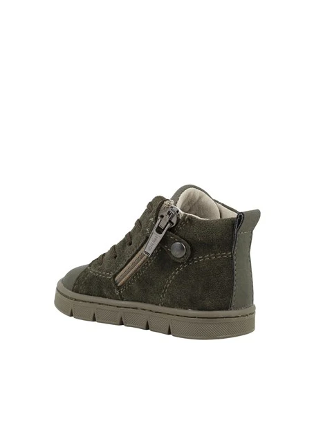 SNEAKERS ALTE IN CAMOSCIO CON ZIP BAMBINO VERDE
