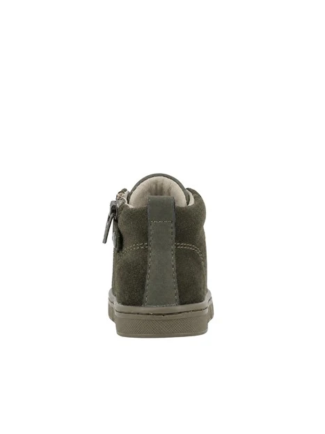 SNEAKERS ALTE IN CAMOSCIO CON ZIP BAMBINO VERDE