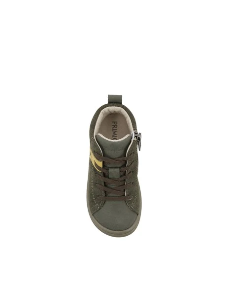 SNEAKERS ALTE IN CAMOSCIO CON ZIP BAMBINO VERDE