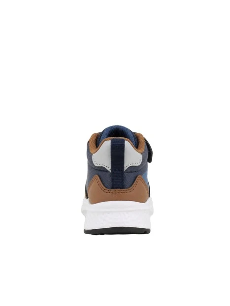 SNEAKERS ALTE IN PELLE E TESSUTO CON STRAPPO BAMBINO BLU