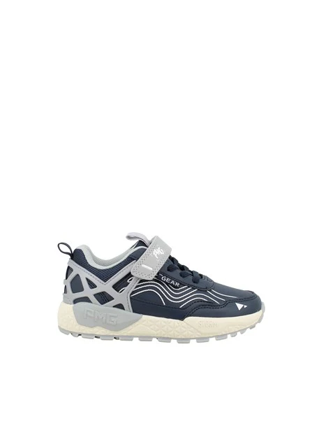 SNEAKERS BASSE IN TESSUTO TECNICO CON STRAPPO BAMBINO BLU