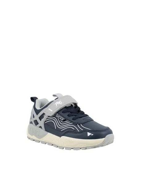SNEAKERS BASSE IN TESSUTO TECNICO CON STRAPPO BAMBINO BLU