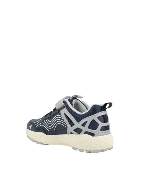 SNEAKERS BASSE IN TESSUTO TECNICO CON STRAPPO BAMBINO BLU