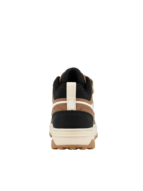 SNEAKERS BASSE BAMBINO CON STRAP MARRONE