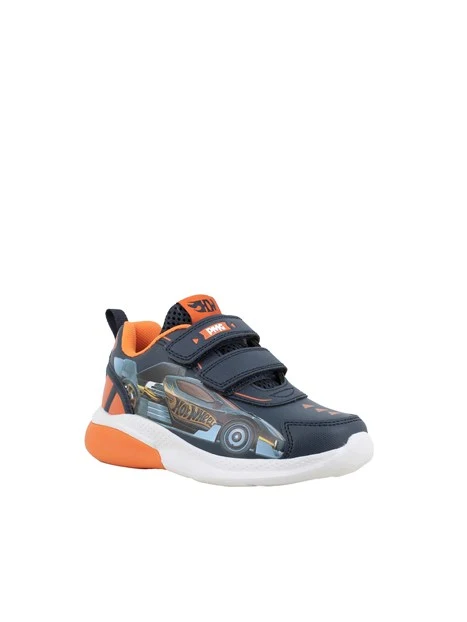 SNEAKERS BASSE CON DOPPIO STRAP E STAMPA AUTO BAMBINO BLU